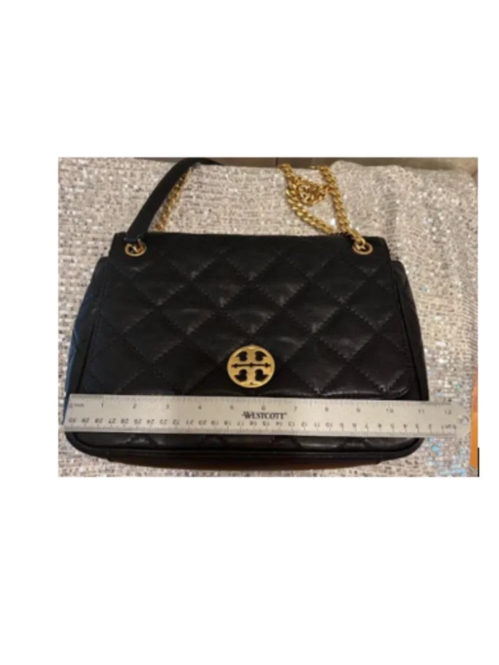 Tory Burch Black Quilted Lather Shoulder Bag